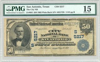Rare $50 Series 1902 National Banknote From San Antonio,  Texas Pmg Fine 15