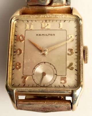 Vintage 1940’s Era Hamilton 980 10k Gold Filled Mens Wristwatch Watch 17 Jewel