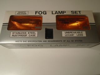 Vintage Kmart Stainless Steel Rectangular Off - Road Fog Lamp Light Set12v