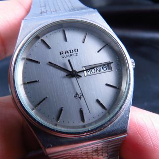 Vintage All Steel Swiss Made Rado Daydate Quartz Men Watch