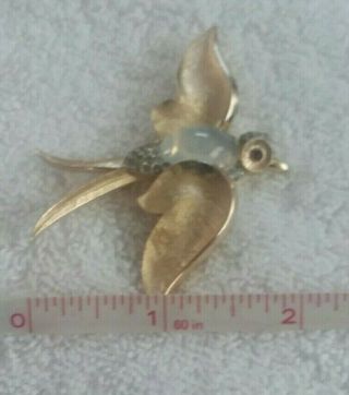 Vintage Signed Crown Trifari Alfred Philippe Jelly Belly Flying Bird Brooch Pin 4