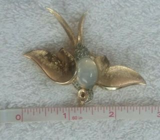 Vintage Signed Crown Trifari Alfred Philippe Jelly Belly Flying Bird Brooch Pin 5