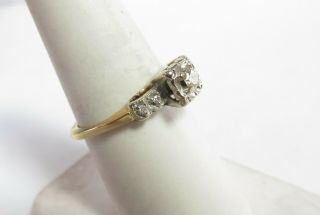 VINTAGE 1940s DIAMOND ENGAGEMENT RING WITH NATURAL DIAMONDS 2