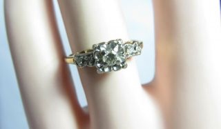 VINTAGE 1940s DIAMOND ENGAGEMENT RING WITH NATURAL DIAMONDS 5