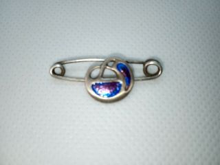 Antique Silver & Enamel Celtic Knot Brooch By Charles Horner.