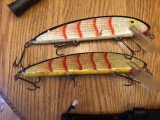 2 Large Vintage 1970s 10 " Pike Musky Fishing Lure Lures Hand Carved?