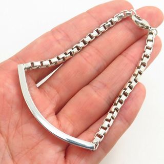 2004 Tiffany & Co.  925 Sterling Silver Designer Box Chain Link ID Bracelet 2