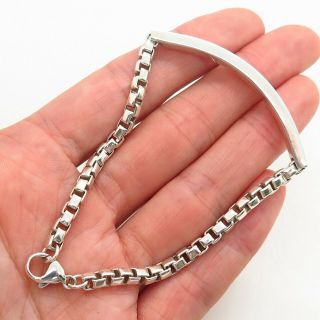 2004 Tiffany & Co.  925 Sterling Silver Designer Box Chain Link ID Bracelet 3