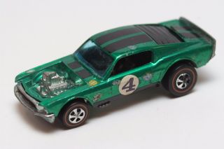 C25 Vintage Mattel Hot Wheels Redline 1970 Green Boss Hoss Mustang The Spoilers