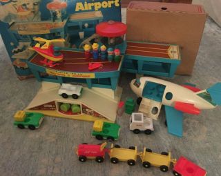 Vintage 1972 Fisher Price Little People Play Family Airport 996 W/ Boxes