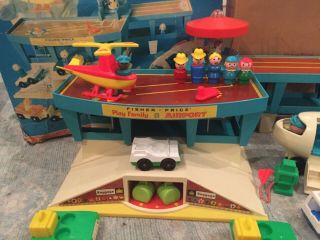 VINTAGE 1972 Fisher Price Little People Play Family AIRPORT 996 W/ Boxes 3