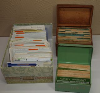 Vintage One Estate Part B Recipe Files Boxes Full Handwritten Typed Clippings