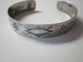 ANTIQUE VINTAGE STERLING SILVER CUFF BRACELET PAWN NATIVE AMERICAN INDIAN NAVAJO 3