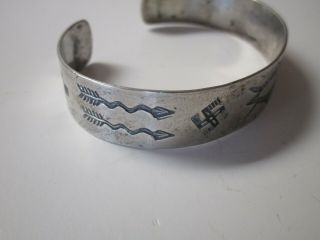 ANTIQUE VINTAGE STERLING SILVER CUFF BRACELET PAWN NATIVE AMERICAN INDIAN NAVAJO 4