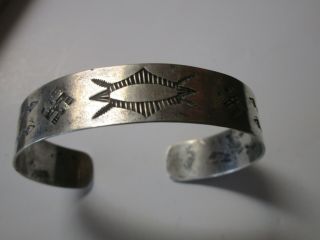 ANTIQUE VINTAGE STERLING SILVER CUFF BRACELET PAWN NATIVE AMERICAN INDIAN NAVAJO 7
