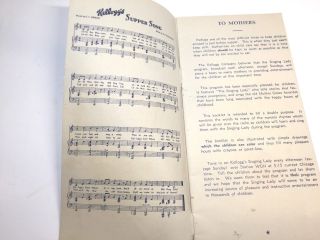 ANTIQUE CHILDREN ' S BOOK KELLOGG ' S Singing Lady song Book 1931 113 20 pgs 4