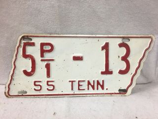 Vintage 1955 Tennessee Truck License Plate