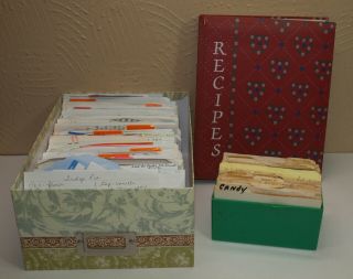 Vintage One Estate Part A Recipe Files Box Book Full Handwritten Typed Clippings