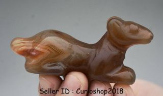 2.  8 " Good Rare China Hongshan Culture Old Red Agate Animal Dog Pendant Amulet