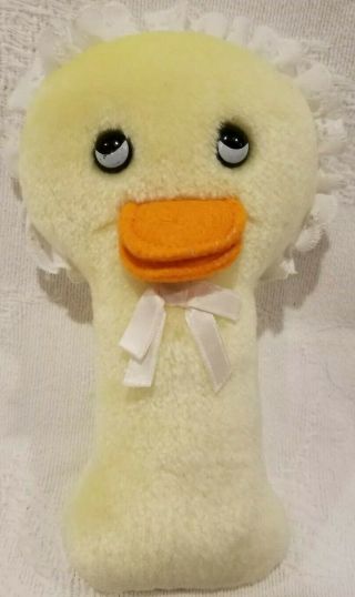 Vintage Eden Baby Chick / Duckling Plush Baby Rattle Toy Euc
