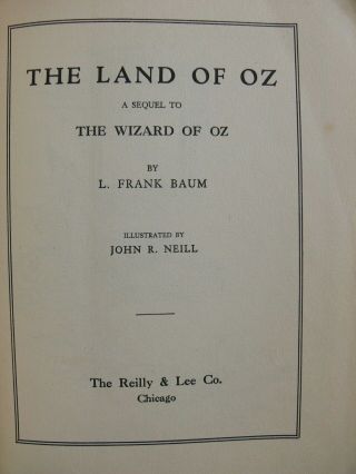 2 Vintage L.  Frank Baum Books THE WIZARD OF OZ,  THE LAND OF OZ 8