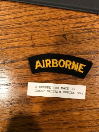 Authentic Rare Wwii Airborne Tab British Made