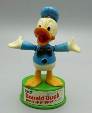 Vintage Gabriel Walt Disney Donald Duck Push Button Puppet Toy