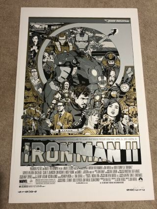 Tyler Stout Iron Man 2 Variant Poster Rare Signed Edition Of 130 Mondo Print
