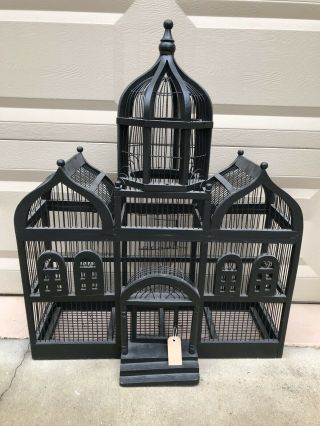 Large Wood And Metal Birdcage Vintage