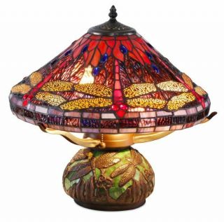Tiffany Style Lamp Table Light Reading Stained Glass Vintage Mosaic Accent Desk 3