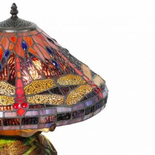 Tiffany Style Lamp Table Light Reading Stained Glass Vintage Mosaic Accent Desk 7