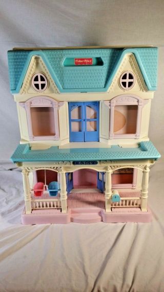 Vintage 1993 Fisher Price Doll House 6364 Loving Family Folding Dollhouse /swing