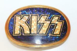 Pacifica Vintage 1977 Blue/black/gold Prism Kiss Logo Belt Buckle 3 1/2 " (1865)