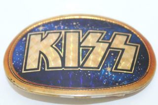 PACIFICA Vintage 1977 Blue/Black/Gold Prism KISS Logo BELT BUCKLE 3 1/2 