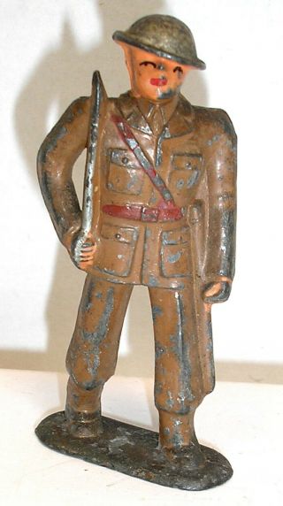 Vintage Dimestore Figures - Barclay 708 Officer With Sword,  Short Stride (b27)