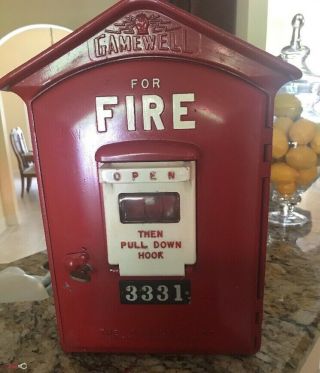 Vintage Gamewell Fire Alarm Box 100 Complete W/key