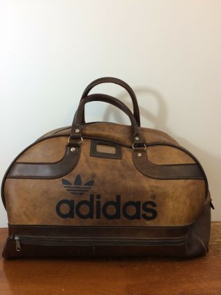 Adidas Vintage Peter Black Keighley Leather Bag Holdall
