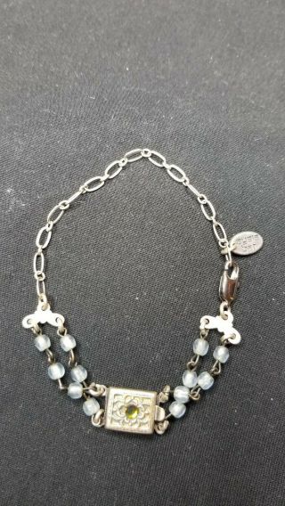 Vintage Ayala Bar Bracelet Beaded,  Glass Chain Link
