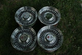 Vintage 15x8 Tru Spoke Tru Ray Wire Wheels Off A Chevrolet Corvette Patina