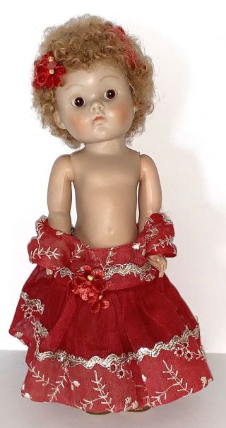 Vintage Vogue 1952 - Strung ‘Candee’ GINNY Doll With Reddish Caracul Wig - VHTF 12