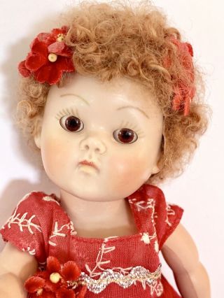 Vintage Vogue 1952 - Strung ‘candee’ Ginny Doll With Reddish Caracul Wig - Vhtf