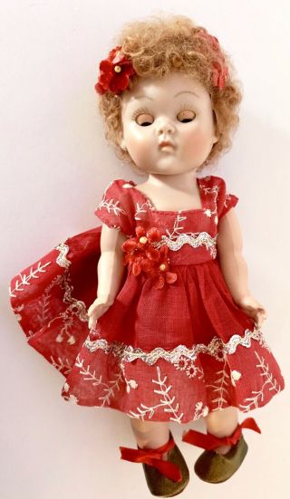 Vintage Vogue 1952 - Strung ‘Candee’ GINNY Doll With Reddish Caracul Wig - VHTF 8