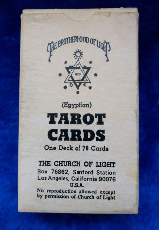 Rare Vintage Tarot Card The Brotherhood Of Light Egyptian Tarot Set Cards