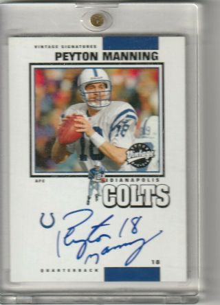 2001 Upper Deck Vintage Peyton Manning Colts On Card Auto