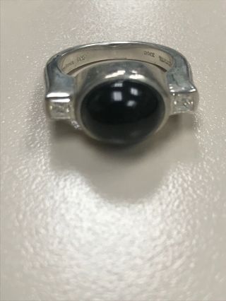 JUDITH RIPKA Modernist Onyx Sterling Silver 3 Piece Ring Size 8 Fine Jewelry 2