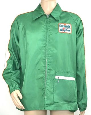 Swingster Mens Vintage Gatorade Racing Team Embroidered Jacket Green Size Large