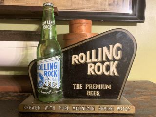 Vintage Rolling Rock Beer Display Bar Back Advertising Beer Sign Latrobe