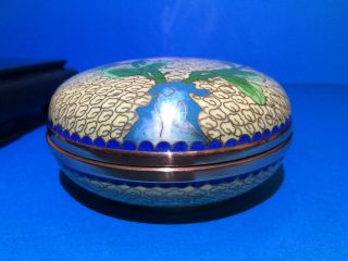A Good Antique Chinese Cloisonne Circular Box and Cover,  Ching / Early Republic 5