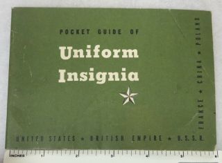 1943 Ww2 Vintage Us Gi Issue Pocket Guide Of Uniform Insignia Booklet