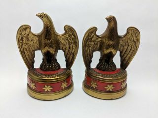 Marion Bronze Federal Eagle Bookends Vintage Six Point Stars John F Kennedy